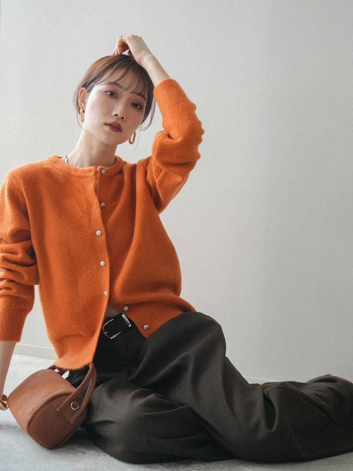[予約]アンティークボタンニットカーディガン/orange