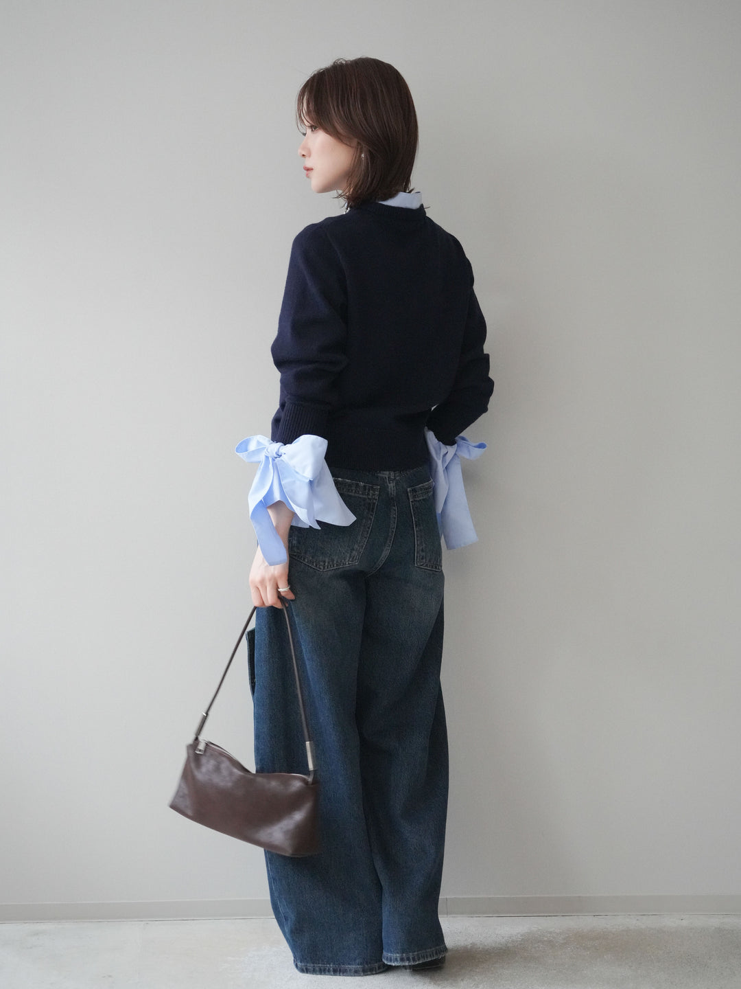 [予約]カーゴデザインコクーンデニムパンツ/navy