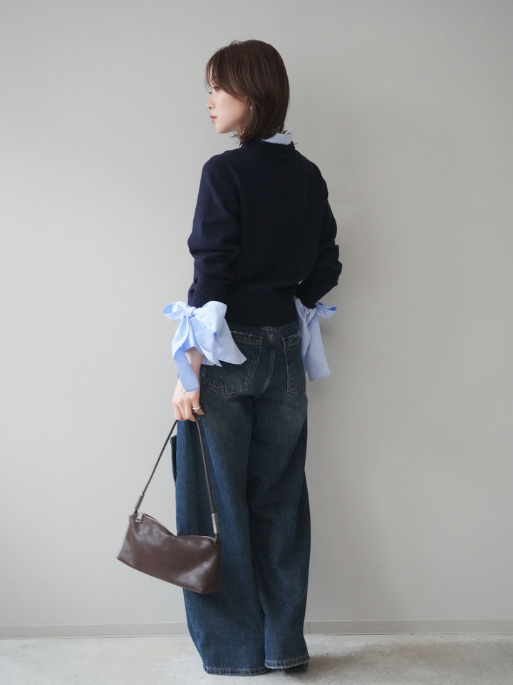 [予約]カーゴデザインコクーンデニムパンツ/navy