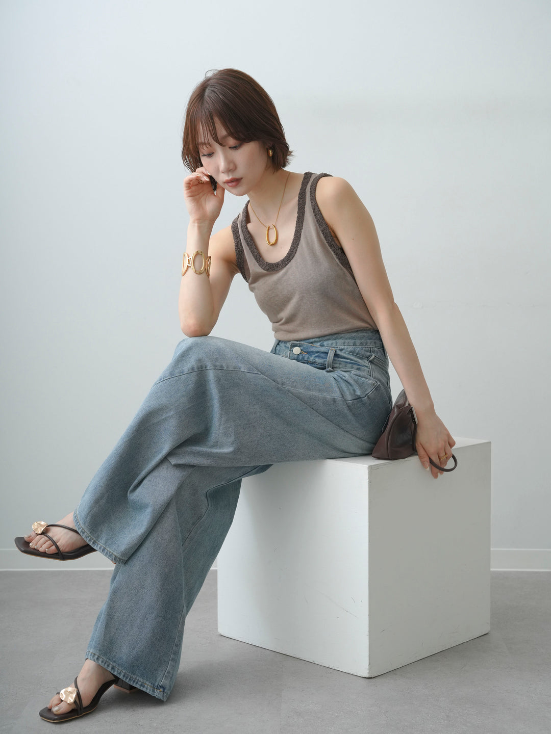 [SET]バックレースタンクトップ+選べるアクセセット(2set)