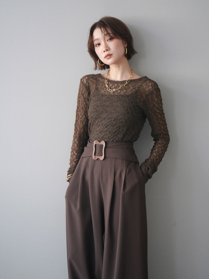 [予約]バックラウンドジャガードレーストップス/brown
