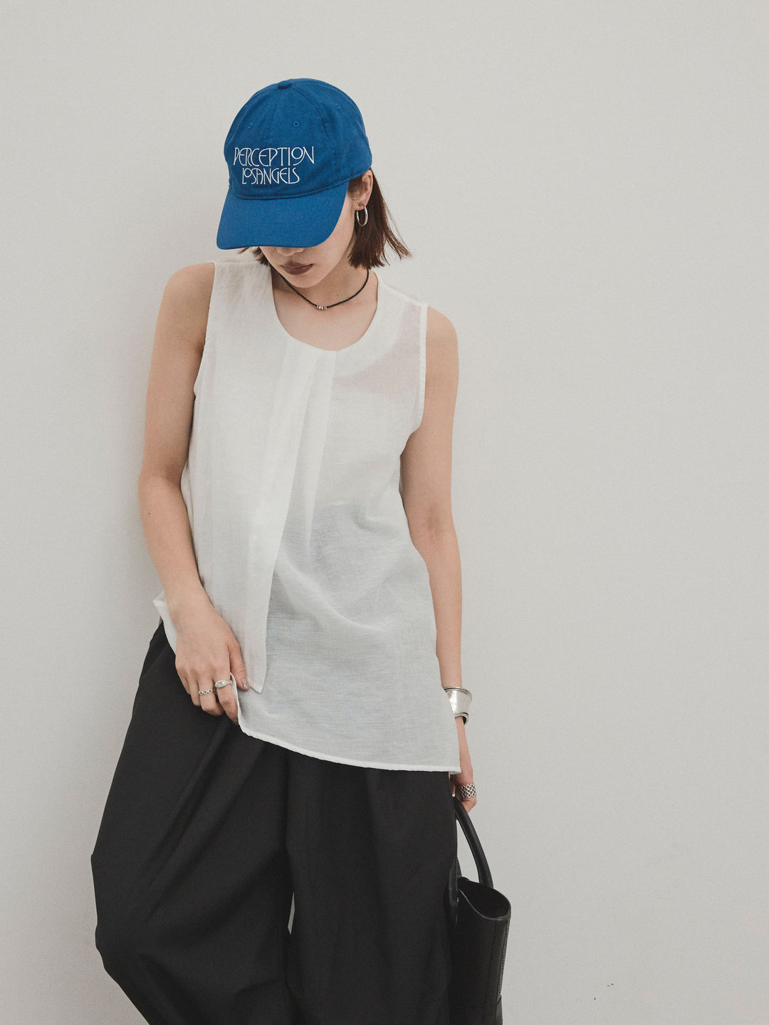 [SET] 透視褶皺不對稱襯衫 + 透視褶皺不對稱襯衫 (2 件套)