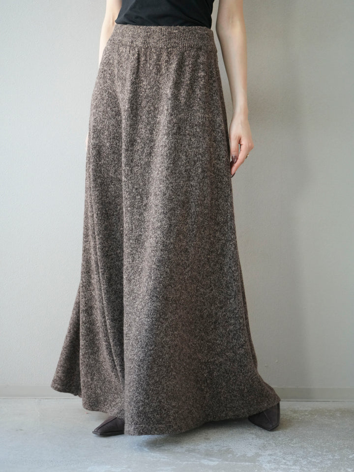 [予約]ミックスヤーンニットスカート/ブラウン