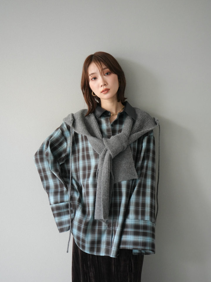 [予約]フードニットマフラー/チャコール