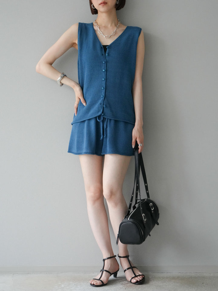 [SET]ニットベスト＆ショートパンツSET UP(2set)