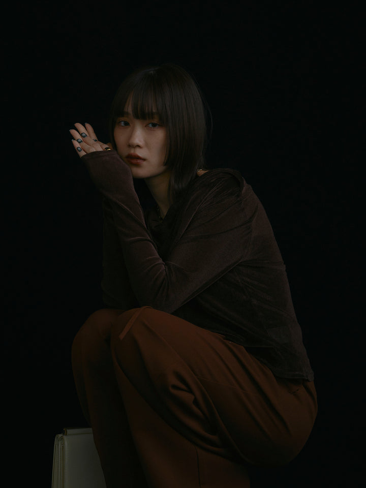 【Allure】[SET]シアーベロアタックデザイントップス+シアーベロアタックデザイントップス(2set)