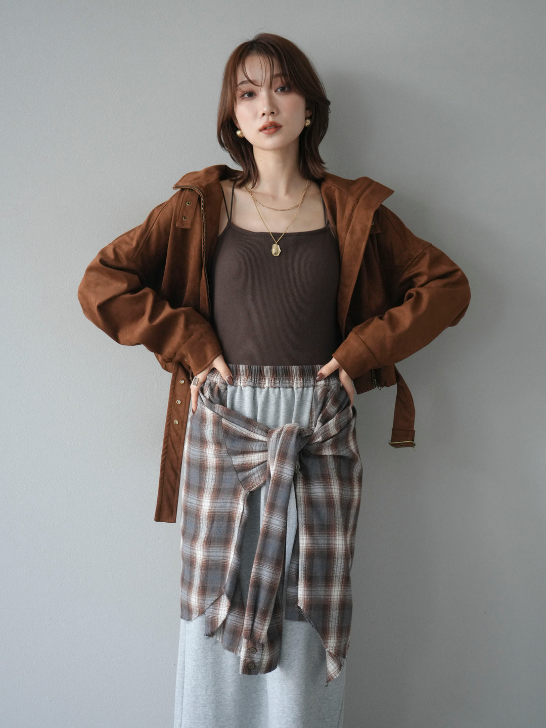 [予約]スエードバルーンショートブルゾン/camel