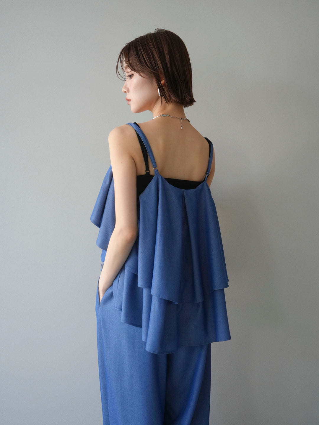 [予約]ティアードキャミソール/blue