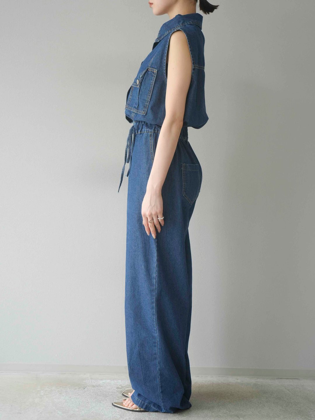 【預購】口袋設計牛仔連身衣/藍色