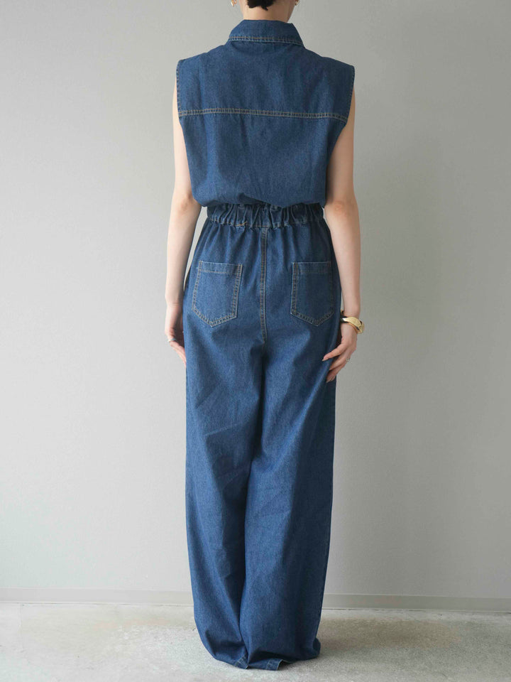 【預購】口袋設計牛仔連身衣/藍色