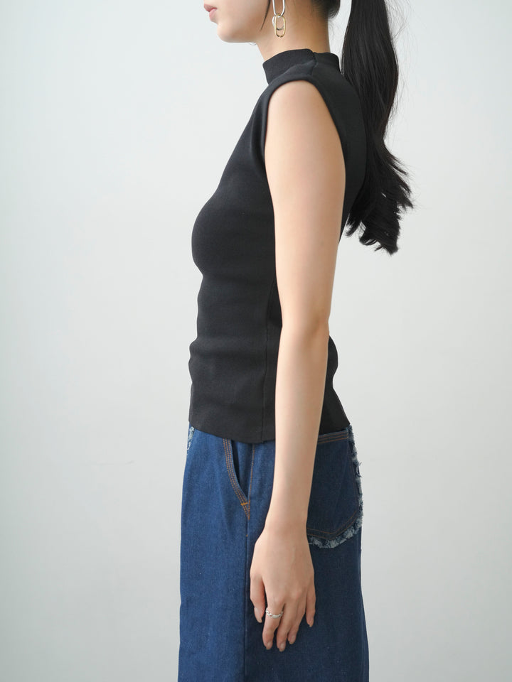 [予約]ビッグフラワーフレンチニットトップス/black