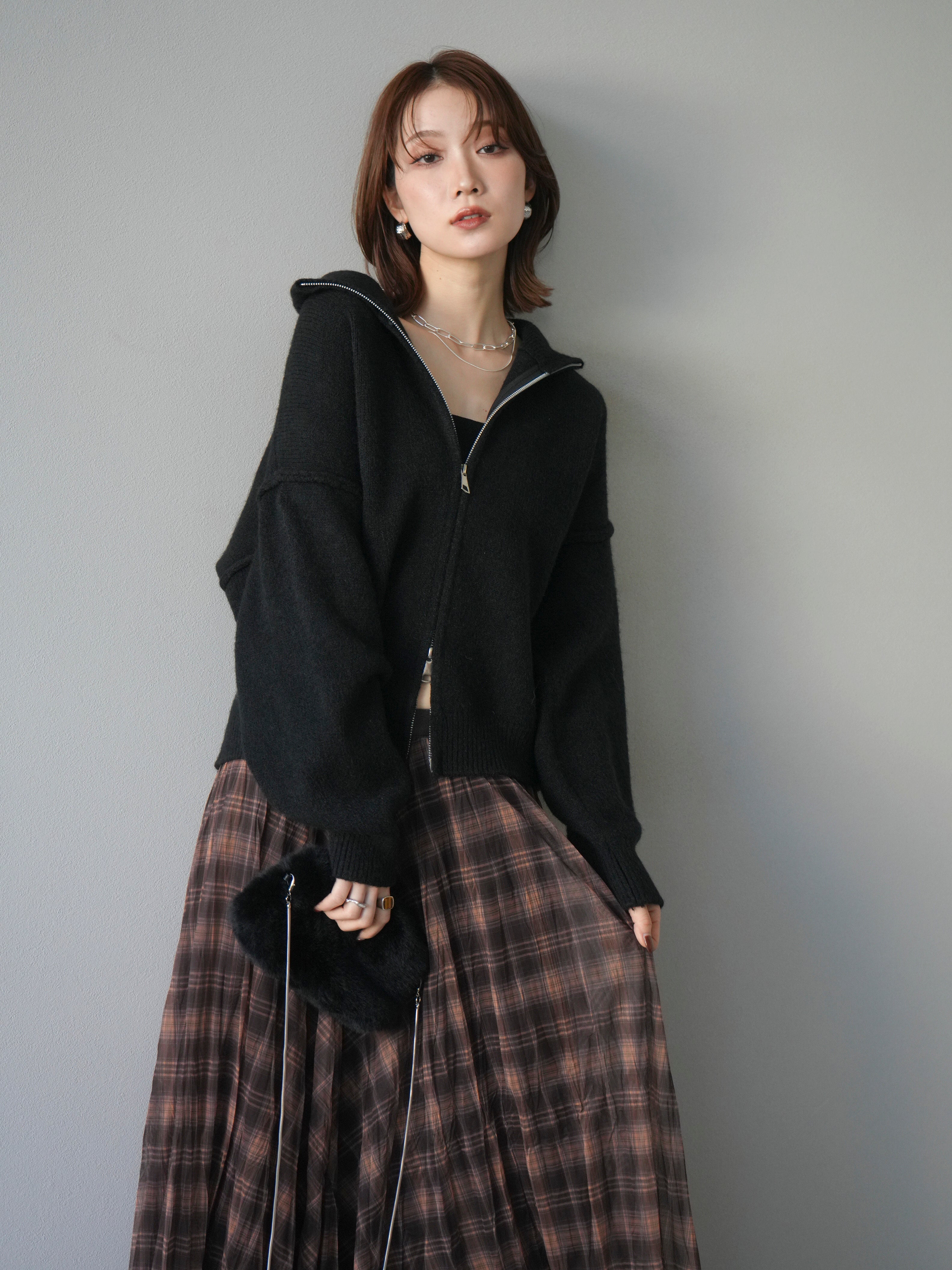 DAMIR DOMA フード付きブラックカーディガン DAMIR DOMA フード付きブラックカーディガン