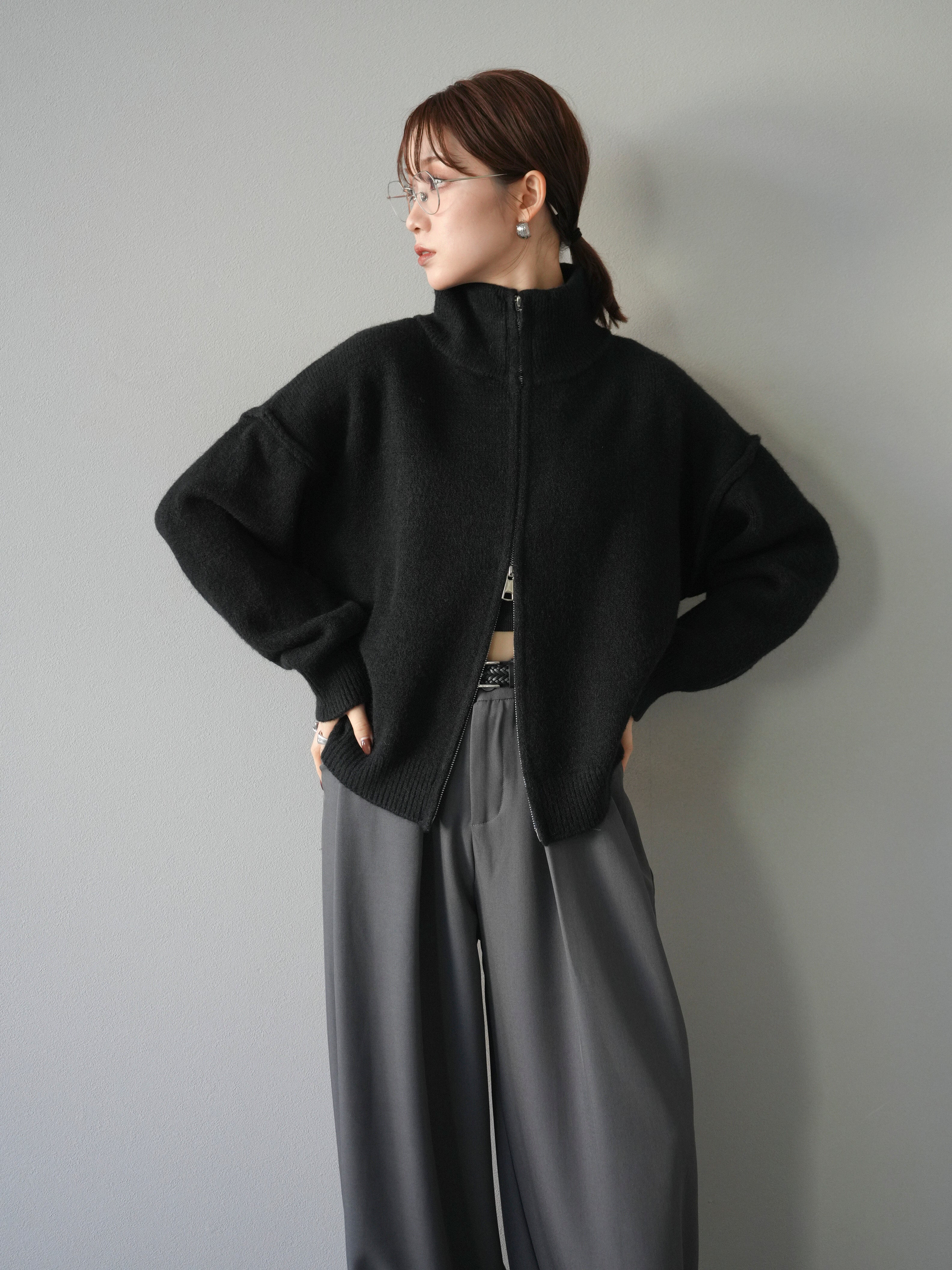 DAMIR DOMA フード付きブラックカーディガン DAMIR DOMA フード付きブラックカーディガン