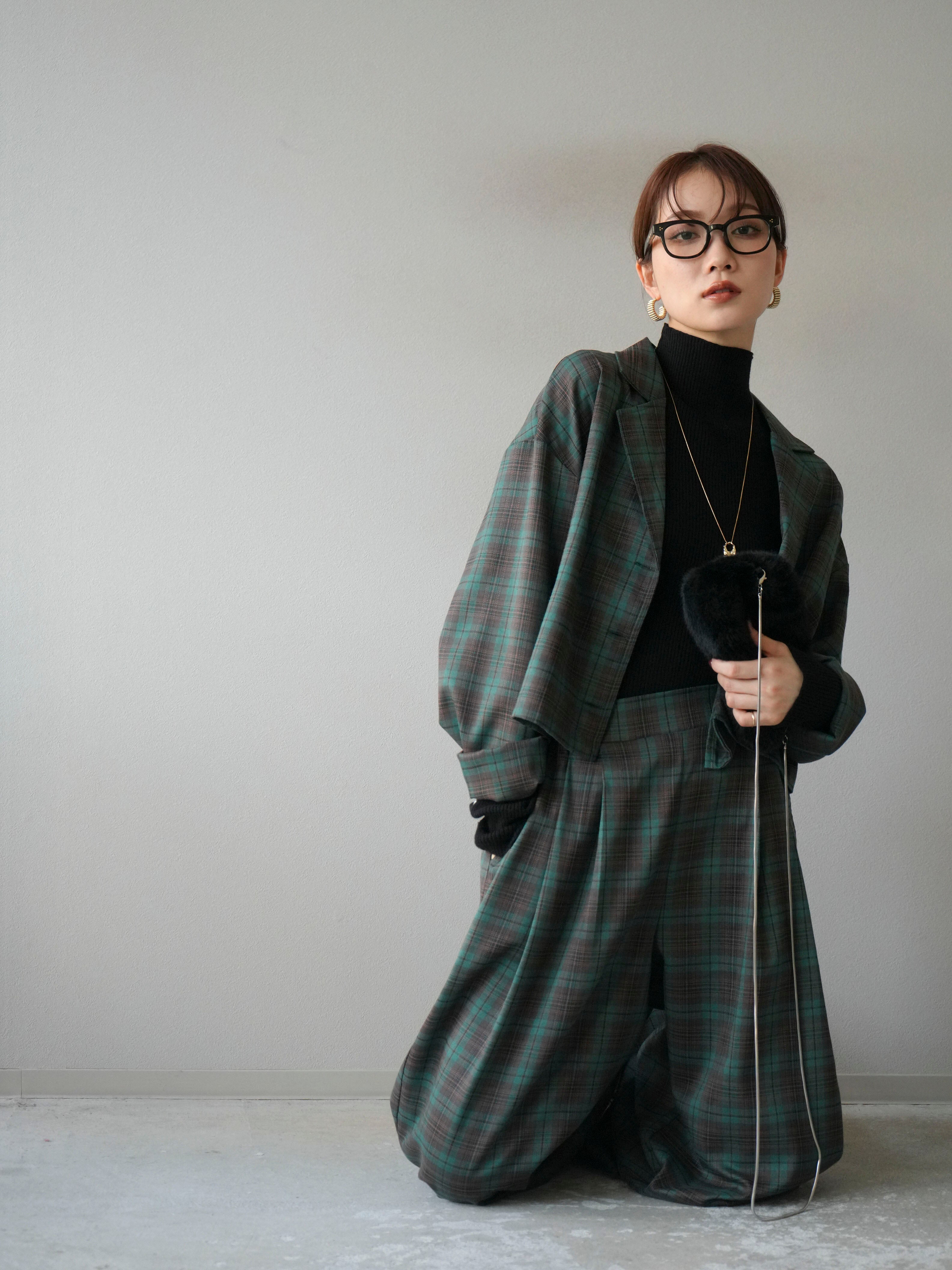 Mark & Lona チェック柄ジャケットショートパンツセット 36 set】セットアップチェック柄ジャケット+ショートパンツおしゃれ