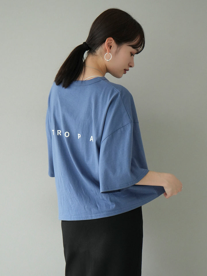 [Pre-order] Back logo print oversized T-shirt/Blue
