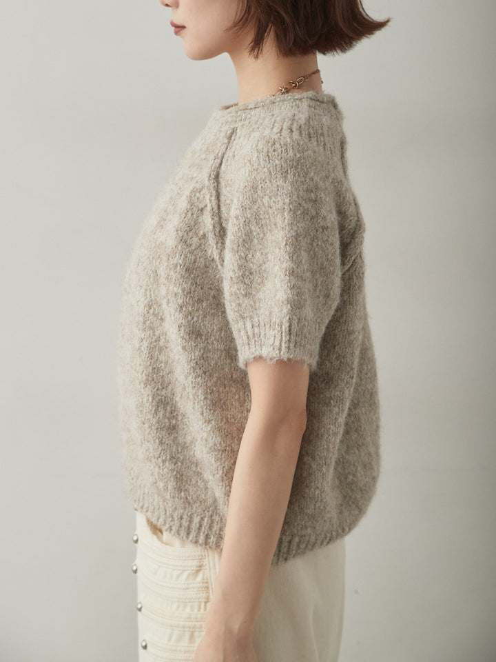 [予約]メランジショートニットトップス/beige