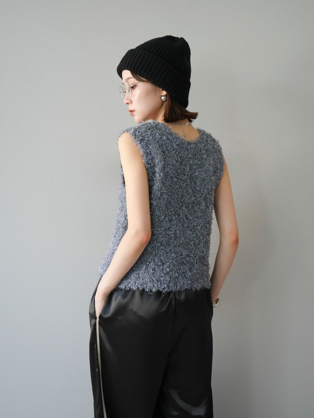 [予約]ニットビーニー/ブラウン