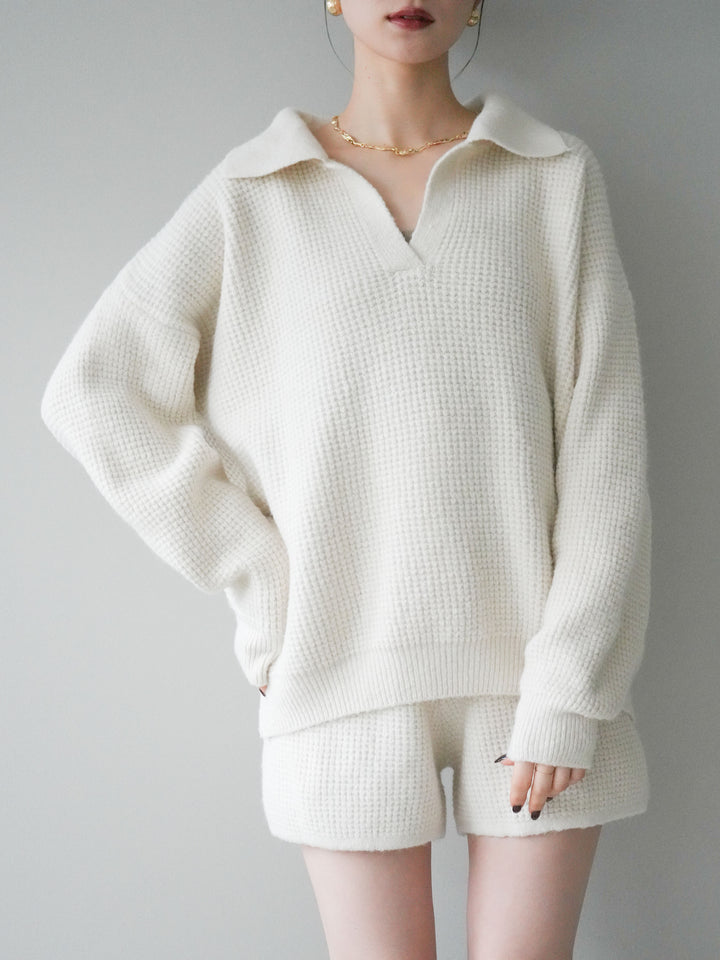 [SET]ポロニットプルオーバー＆ショートパンツSET UP+ポロニットプルオーバー＆ショートパンツSET UP(2set)