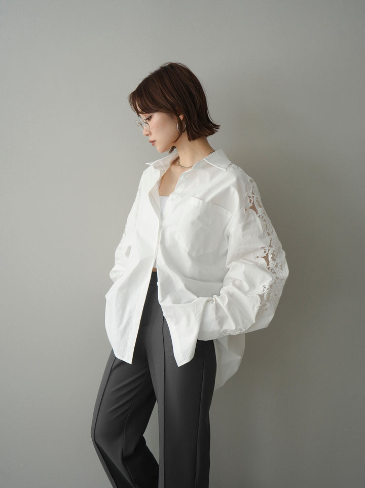 [SET]アームレースブロードシャツ+選べるアクセセット(2set)