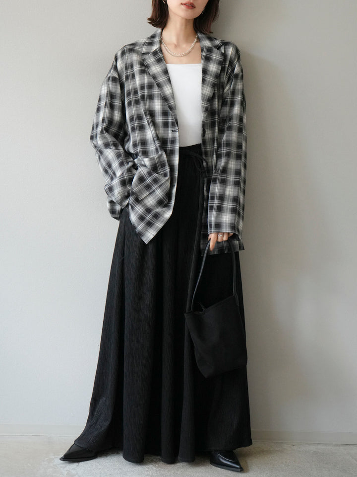 [予約]チェックシャツジャケット/ブラック