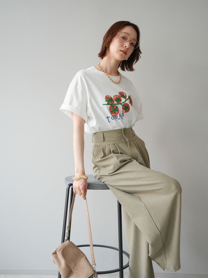 【預購】番茄刺繡T卹/白色