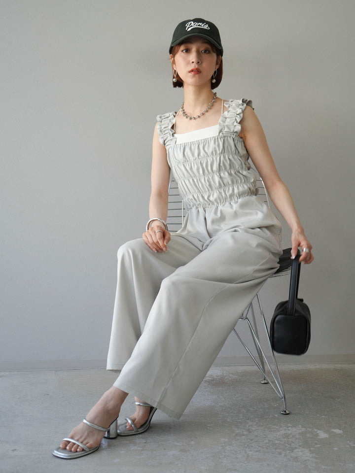 [予約]ヘザーエステルシャーリングサロペット/アイボリー