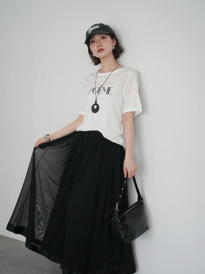 [予約]サークルネックレス付ロゴTシャツ/white