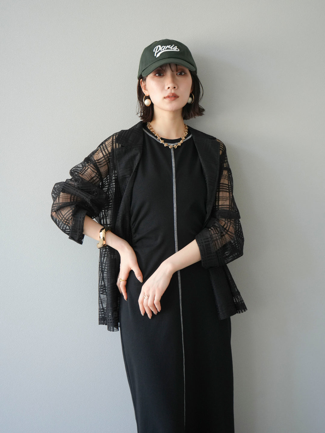 【預購】巴黎標誌刺繡棒球帽/綠色