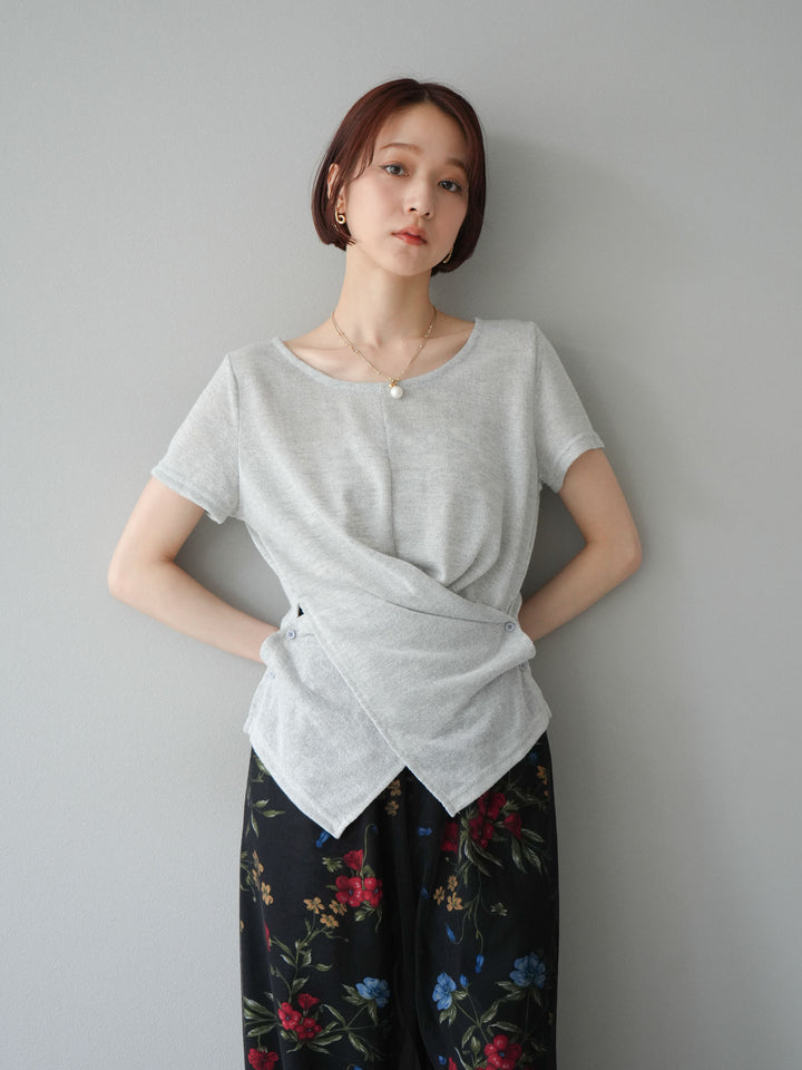 [預購] Cache-Coeur 薄紗針織套頭衫/灰色