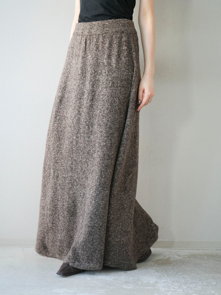 [予約]ミックスヤーンニットスカート/ブラウン