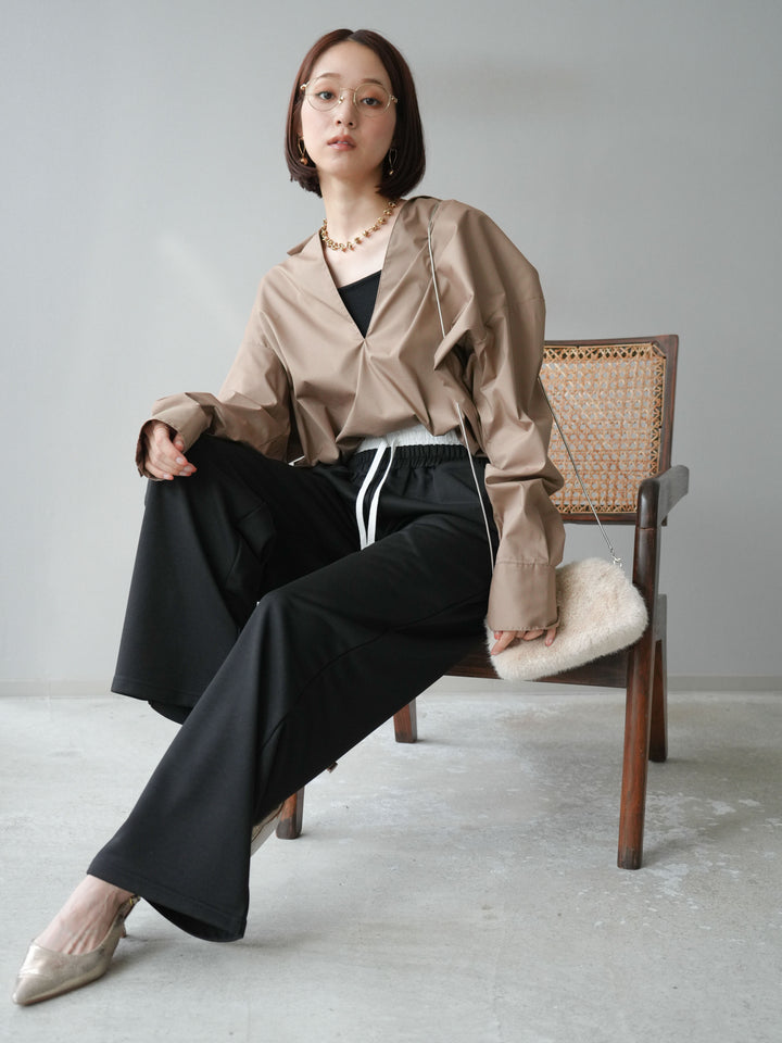 [予約]ブロードディープスキッパーブラウス/ベージュ