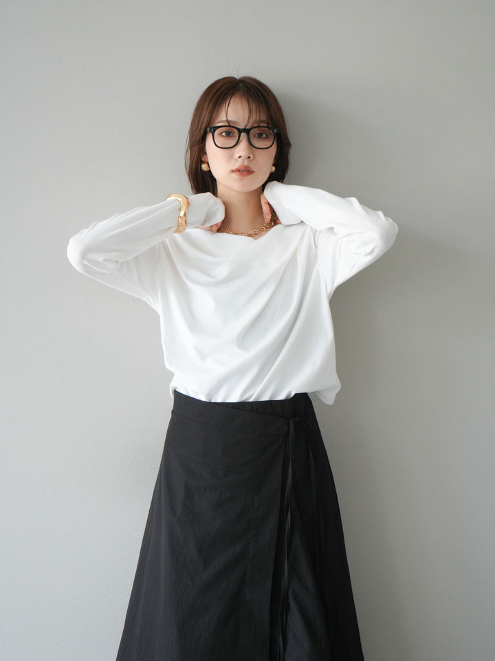 [予約]ドレープデザインカットソー/オフ