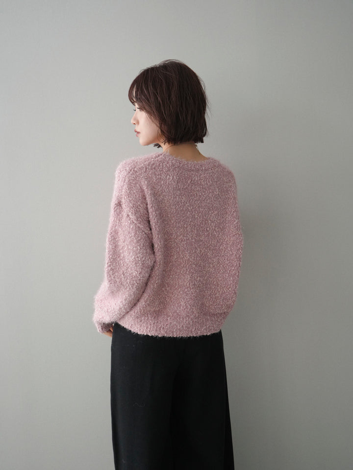 [SET]モールラメミックスヤーンニットプルオーバー+選べるアクセセット(2set)