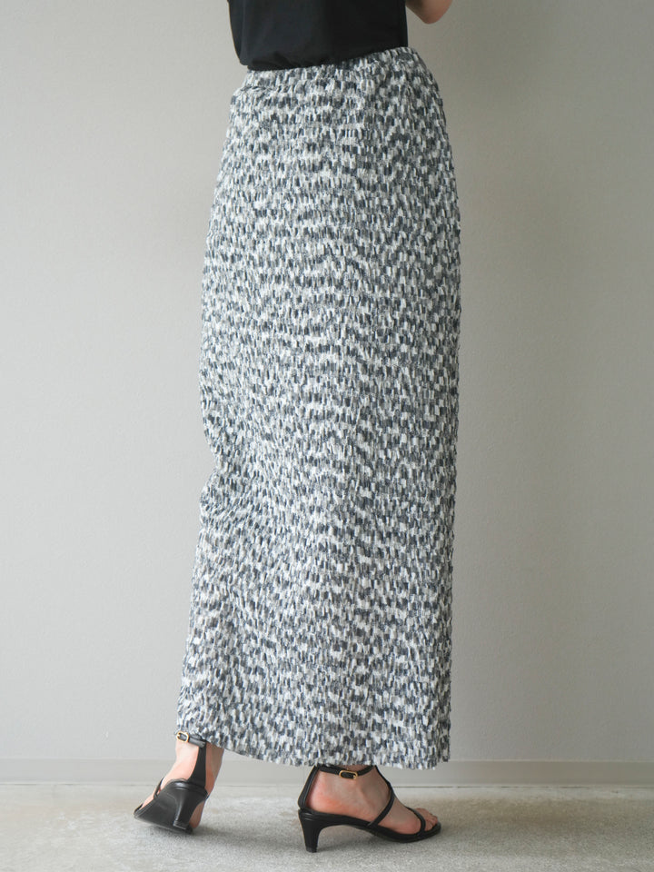 [予約]マルチカラーランダムプリーツタイトスカート/ブラック