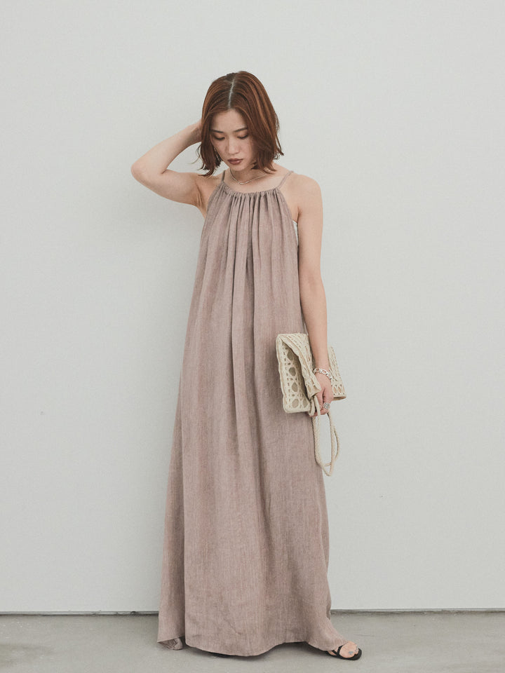 【預購】不規則染色吊帶洋裝/粉紅色