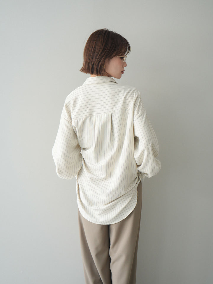 [SET]2WAYカシュクールストライプブラウス+ベルト付キーホルダーモチーフワイドパンツ(2set)