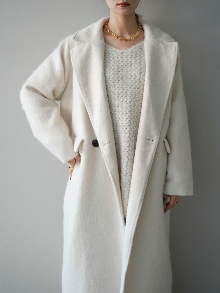 [予約]ソフトシャギーチェスターコート/ivory