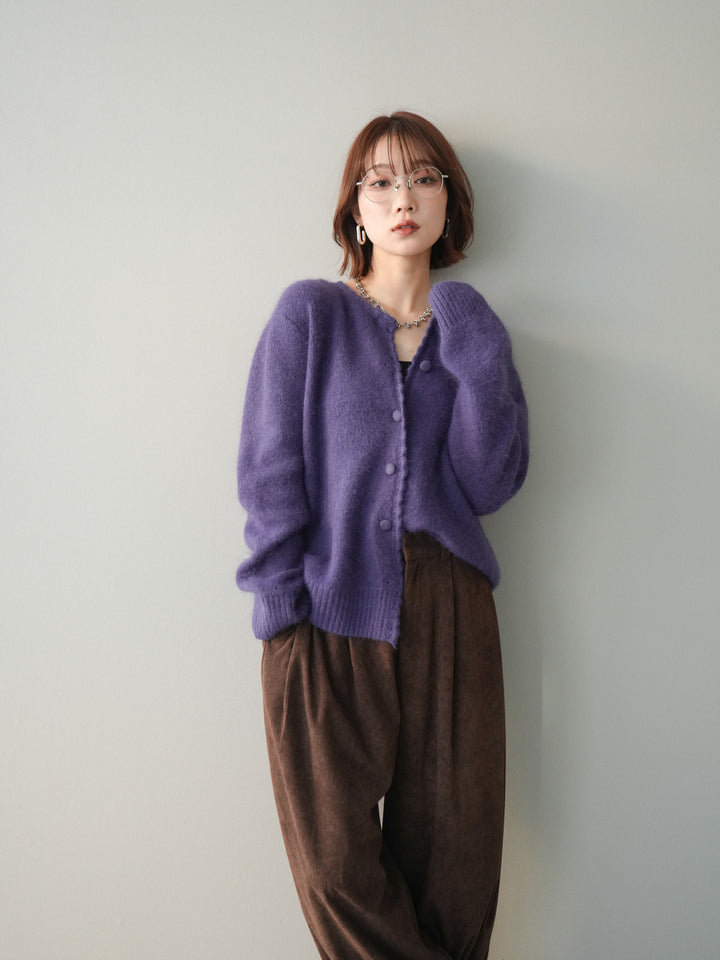 [SET]くるみボタンニットカーディガン+コーデュロイサイドタックコクーンパンツ(2set)