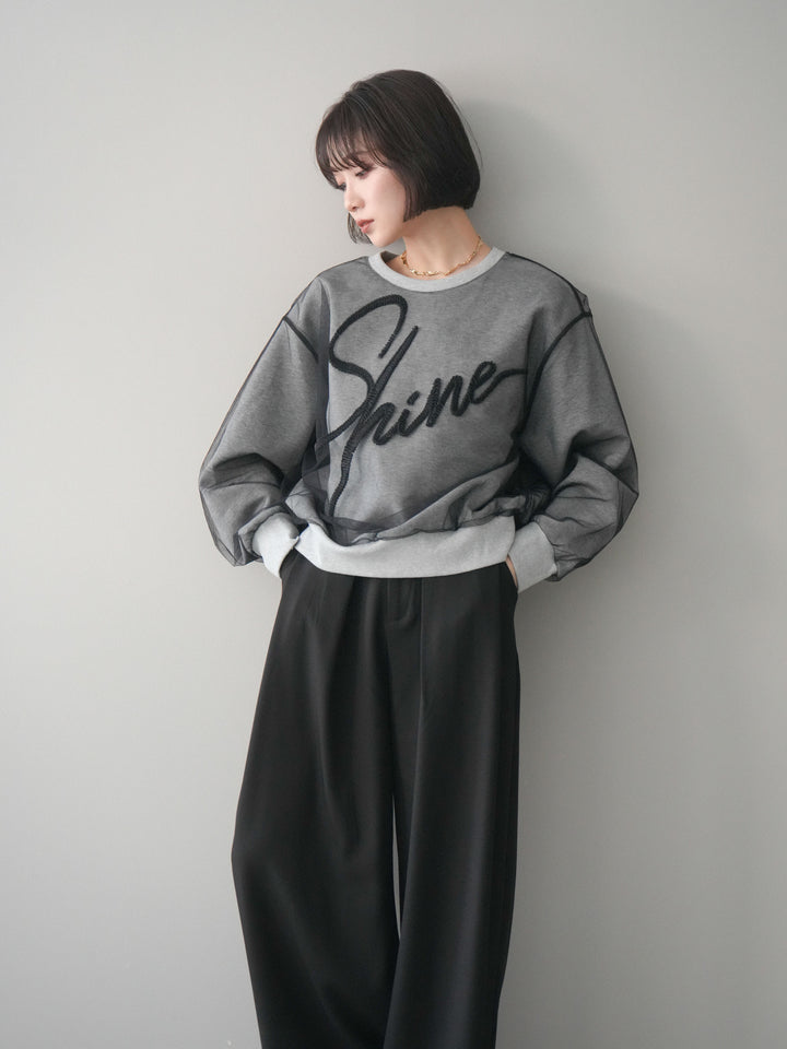 [SET]チュールレイヤードロゴスエットプルオーバー+選べるアクセセット(2set)