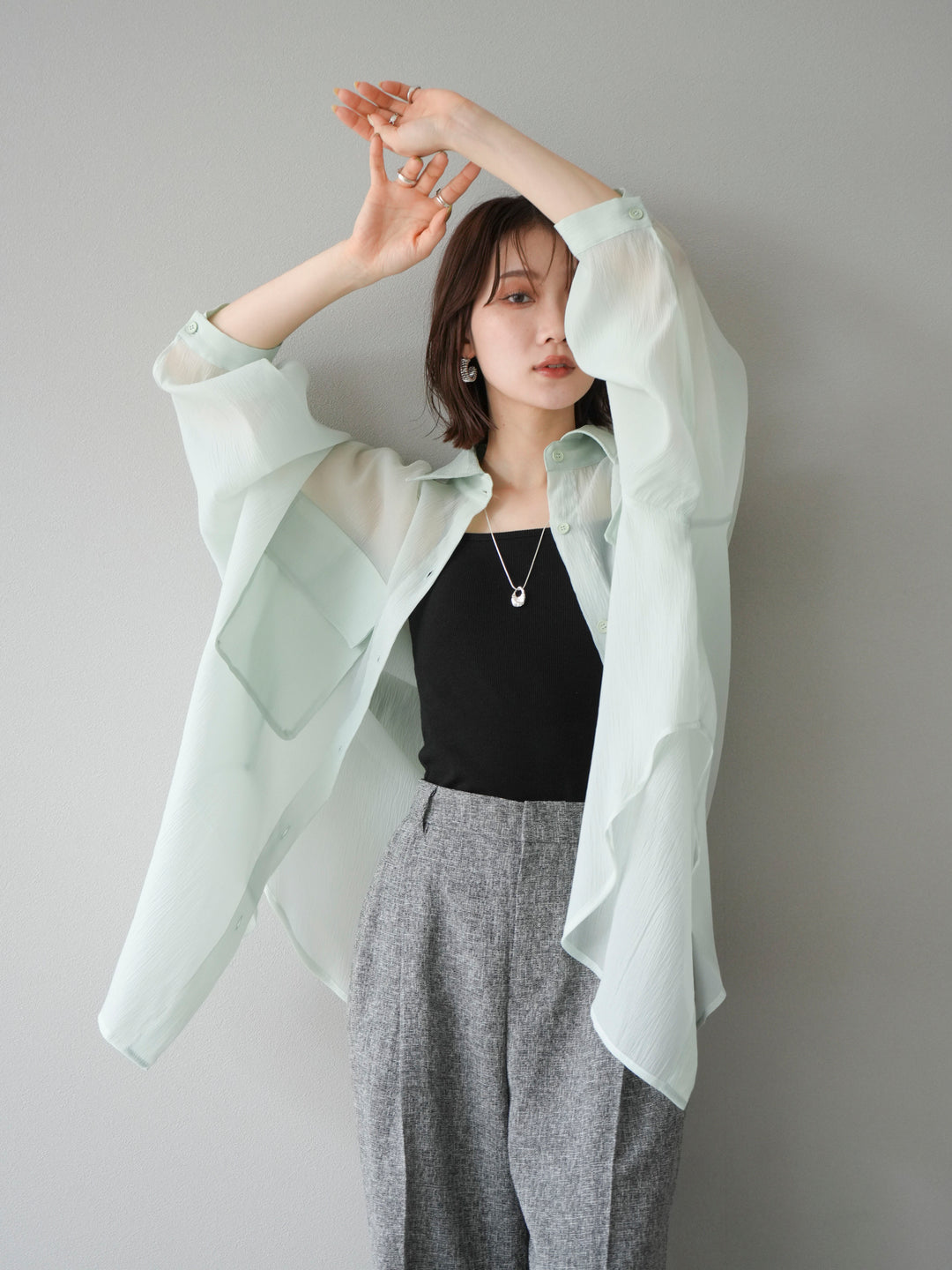 [予約]BIGポケットオーバーシアーシャツ/ミント