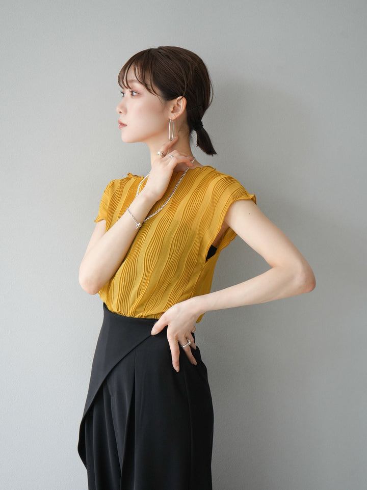 [Pre-order] Willow Wave French Sleeve Cut and Sew/Mustard