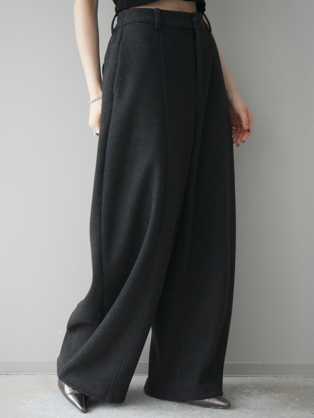 [予約]ウールタッチカーブパンツ/darkgray