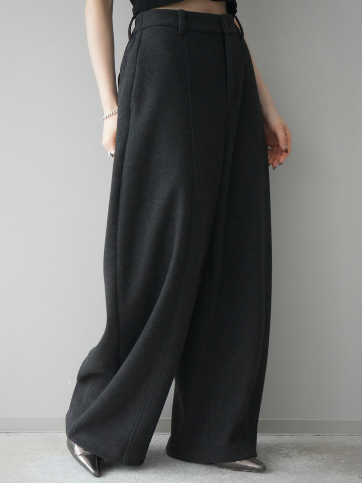[予約]ウールタッチカーブパンツ/darkgray