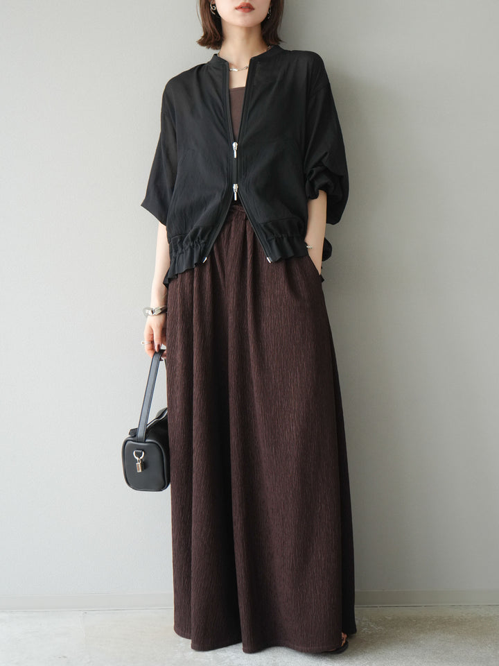 [預訂] Washer Sheer Blouson/黑色