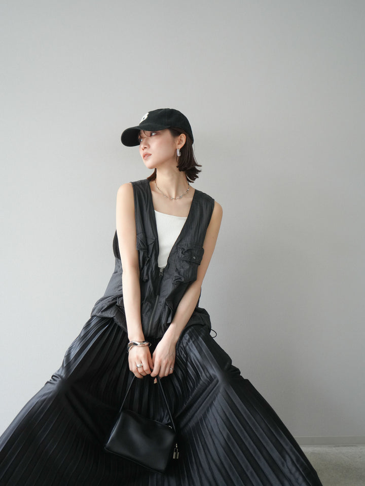 [予約]ナイロンBIGポケットシアーベスト/チャコール