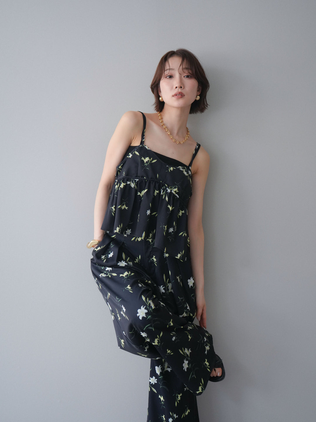 [SET]フラワープリントキャミソール+フラワープリントキャミソール(2set)