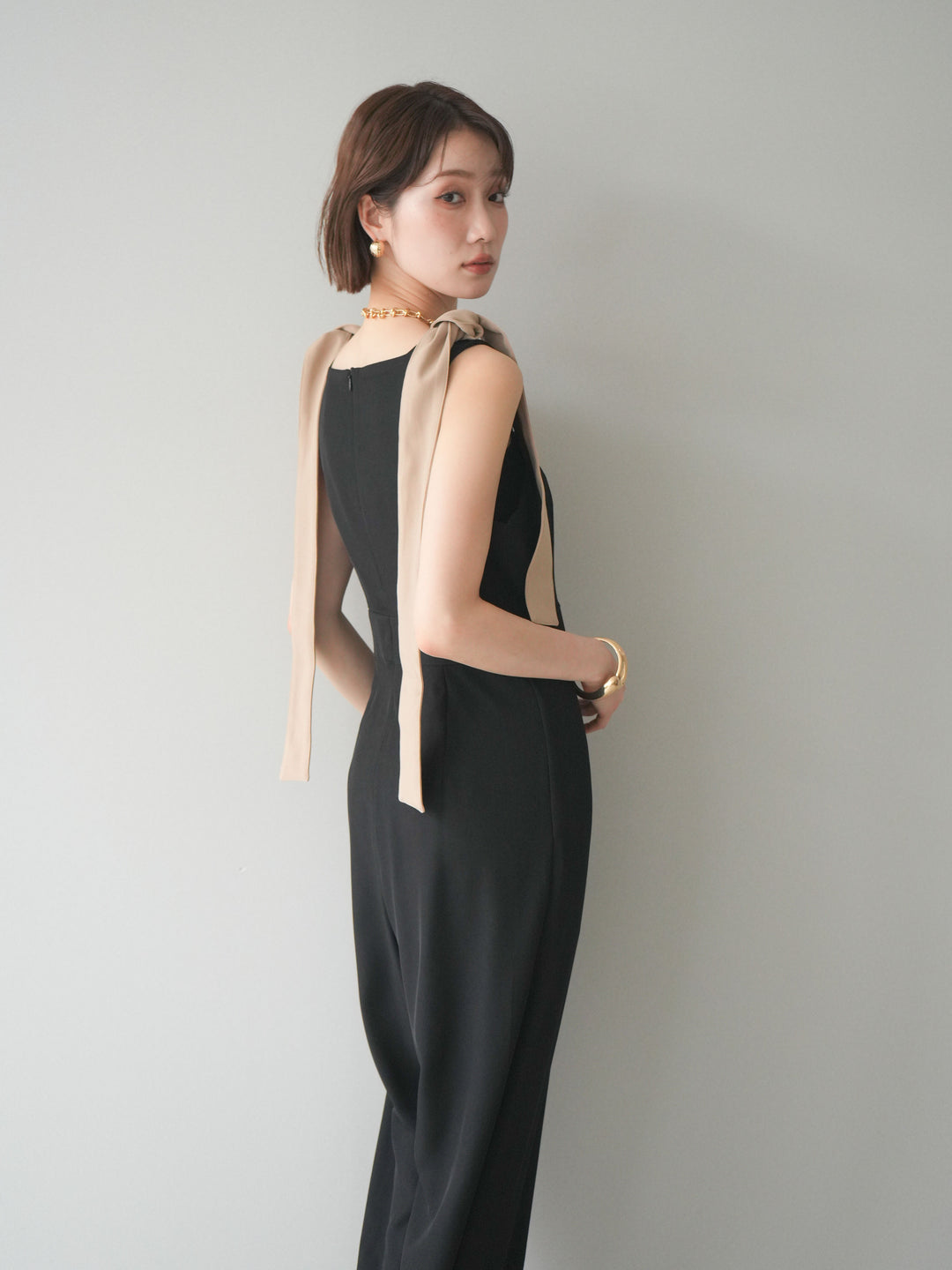 [SET]ショルダーリボンサロペット+選べるアクセセット(2set)