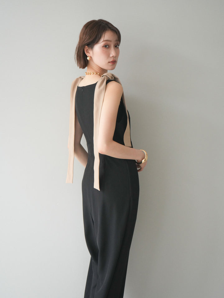 [SET]ショルダーリボンサロペット+選べるアクセセット(2set)