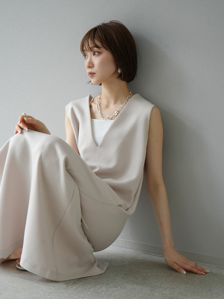 [Pre-order] Light Ponte French Sleeve Top Ensemble Dress/Ivory