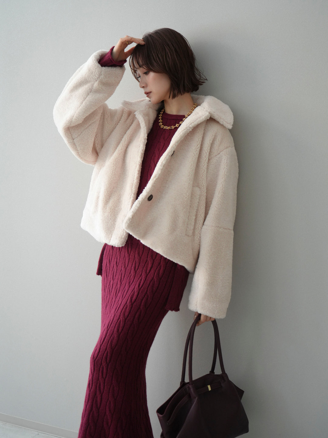 [SET]エコファーステンカラージャケット+エコファーステンカラージャケット(2set)